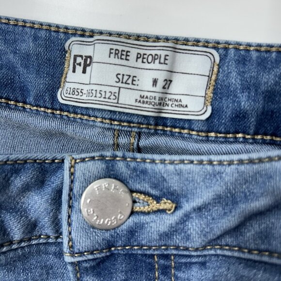 Free People Float On Flare Jeans Women’s Size 27 High Rise Bell Bottoms Hippie - Picture 3 of 7